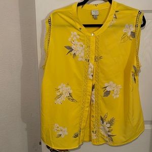 Yellow floral blouse